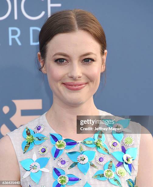 Actress Gillian Jacobs arrives at The 22nd Annual Critics' Choice Awards at Barker Hangar on December 11, 2016 in Santa Monica, California.