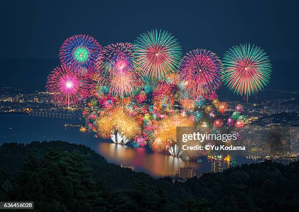 japan biwako fireworks festival - préfecture de shiga photos et images de collection