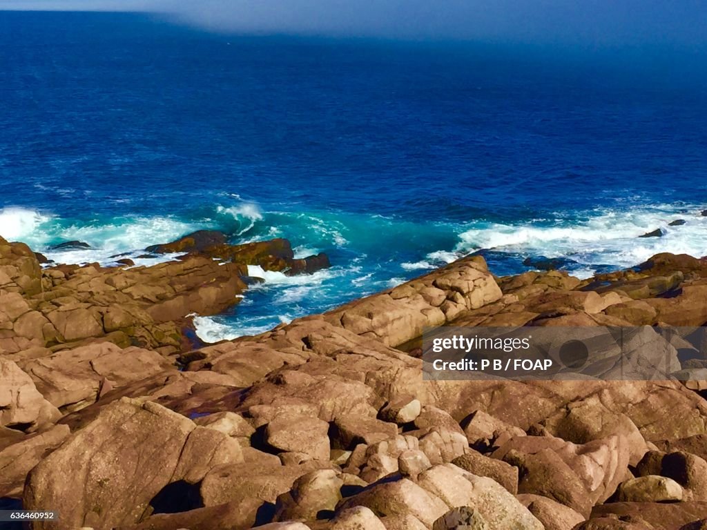 High angle view of idyllic sea