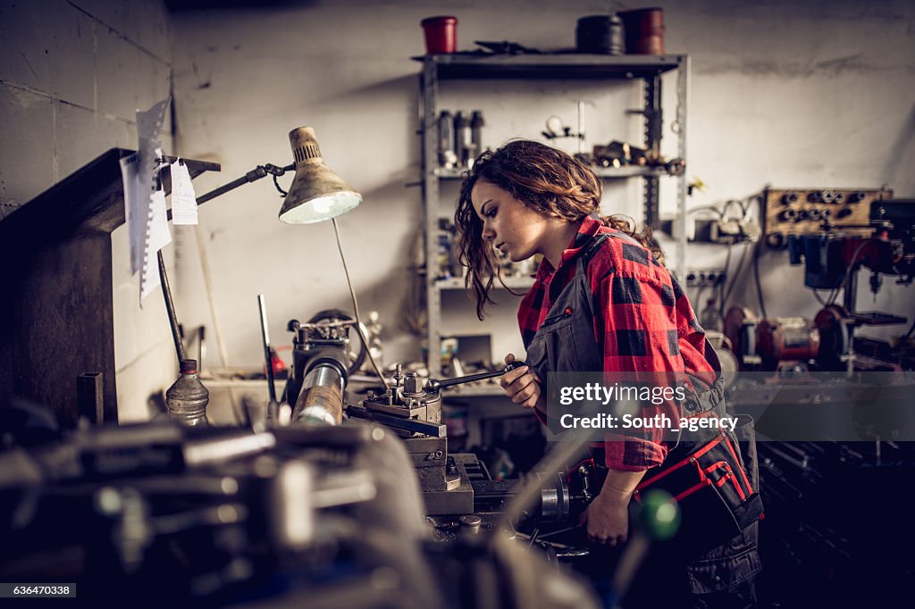 Young woman mechanic