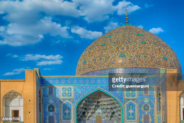 sheikh lotfollah mosque in isfahan, iran - isfahan stock pictures, royalty-free photos & images