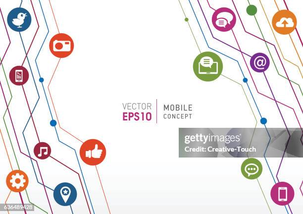 technologic lines - mobile concept - comforter stock illustrations