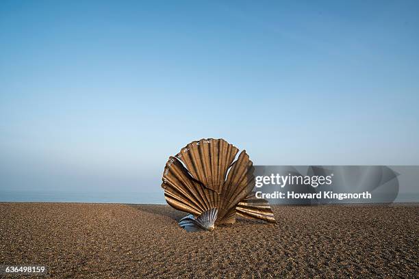 sculpture on beach - aldeburgh stock pictures, royalty-free photos & images