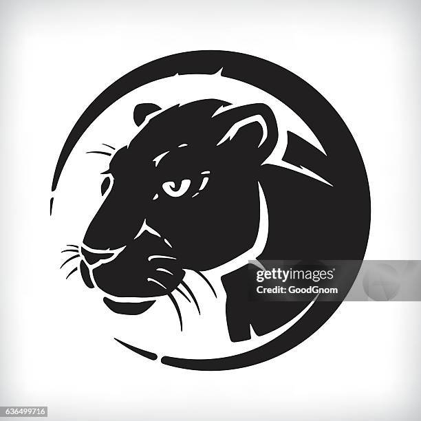 black panther head - jaguar mascot stock illustrations