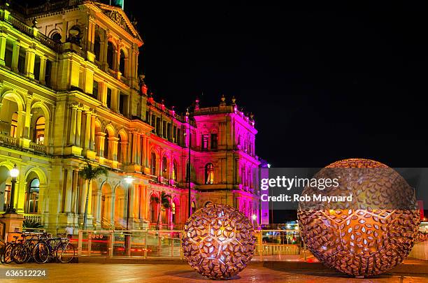 brisbane city hall - brisbane stockfoto's en -beelden