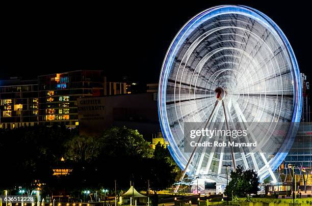 ferris wheel at brisbane city - brisbane wheel stock pictures, royalty-free photos & images