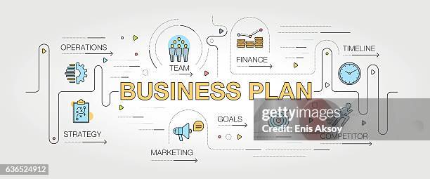 ilustrações de stock, clip art, desenhos animados e ícones de business plan banner and icons - plano de atividades