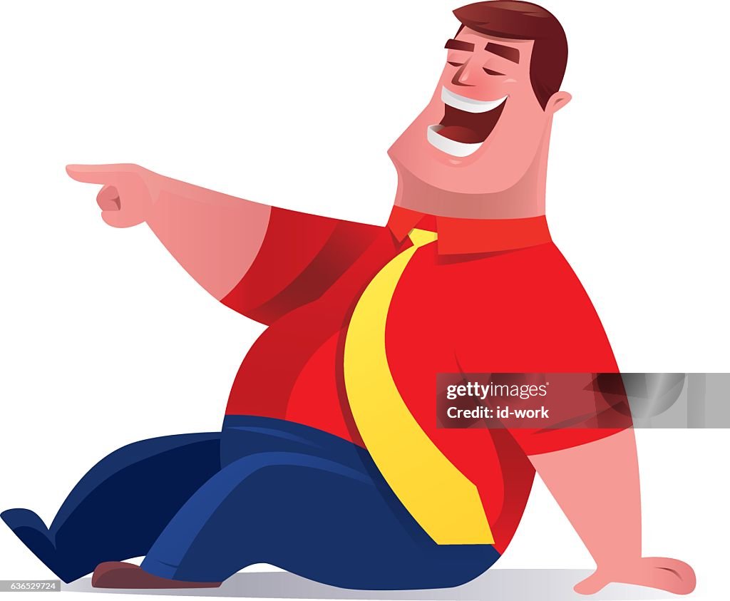Fat Businessman Laughing And Pointing High-Res Vector Graphic - Getty Images