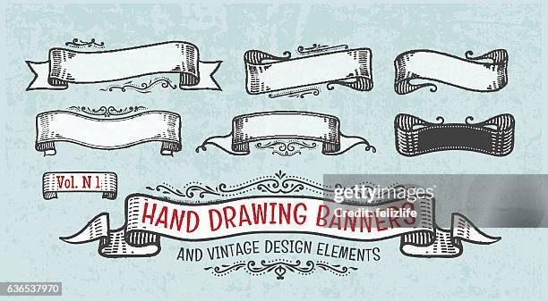 vintage frames - vintage banners stock illustrations