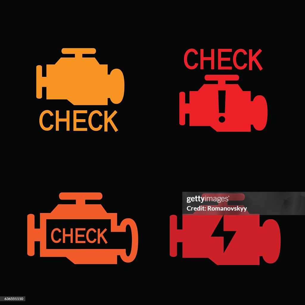 Engine Check Sign High-Res Vector Graphic - Getty Images
