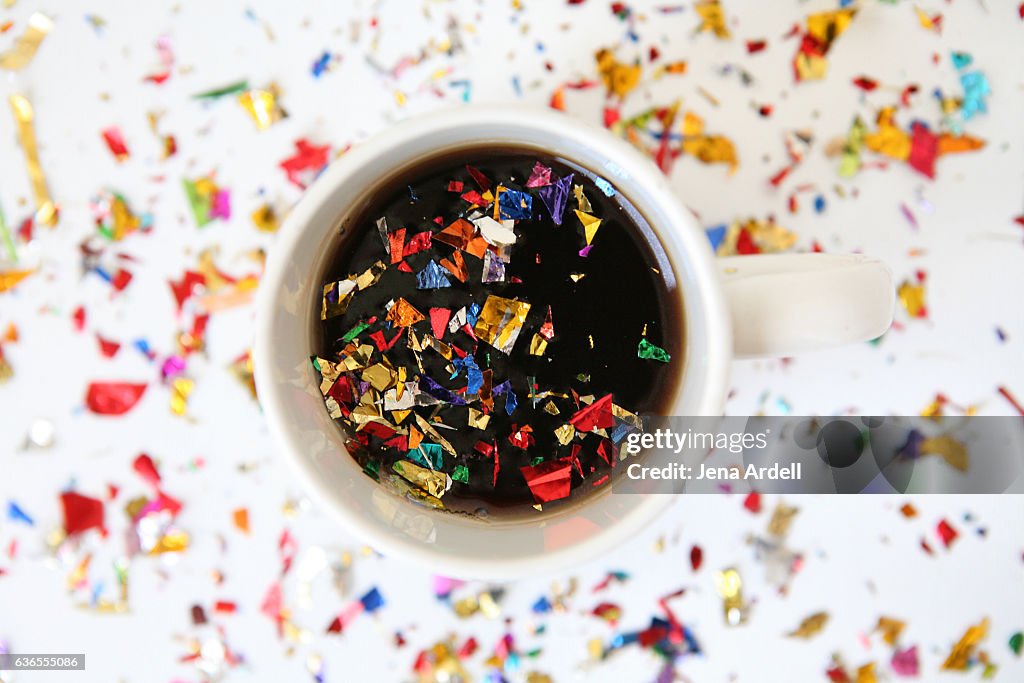 Confetti in Coffee Mug