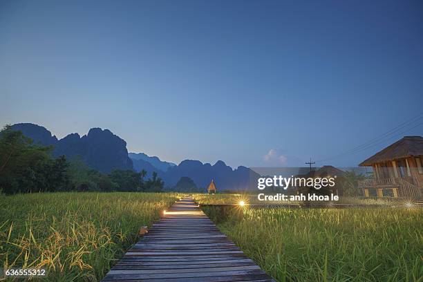 vang vieng, north laos - vang vieng stockfoto's en -beelden