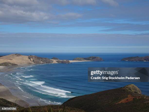 north new zealand - cape reinga lighthouse stock pictures, royalty-free photos & images