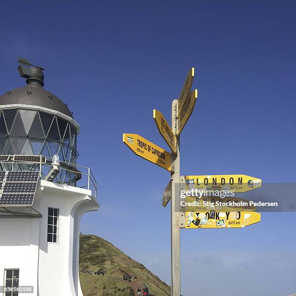 north new zealand - cape reinga lighthouse stock pictures, royalty-free photos & images