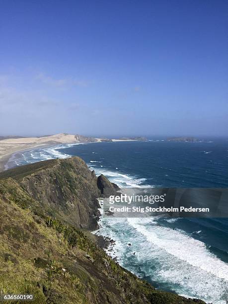 north new zealand - cape reinga lighthouse stock pictures, royalty-free photos & images