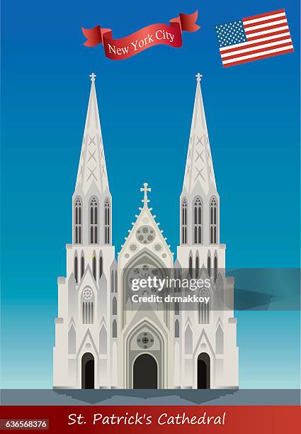 ilustrações, clipart, desenhos animados e ícones de catedral de são patrício - st patrick's cathedral manhattan
