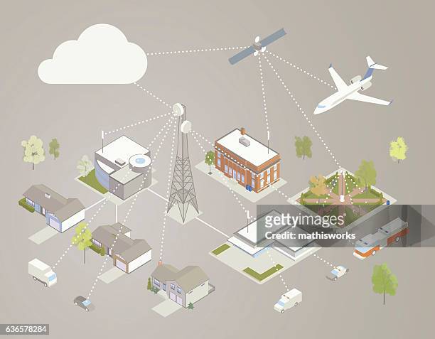 ilustrações, clipart, desenhos animados e ícones de ilustração do diagrama de banda larga - torre de comunicações