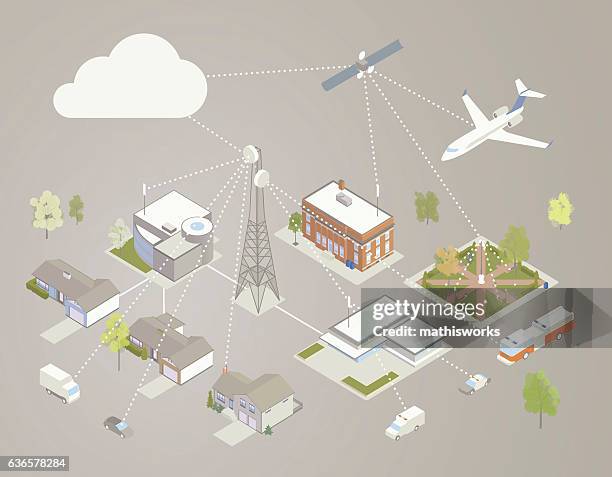 broadband diagram illustration - transmission tower stock illustrations