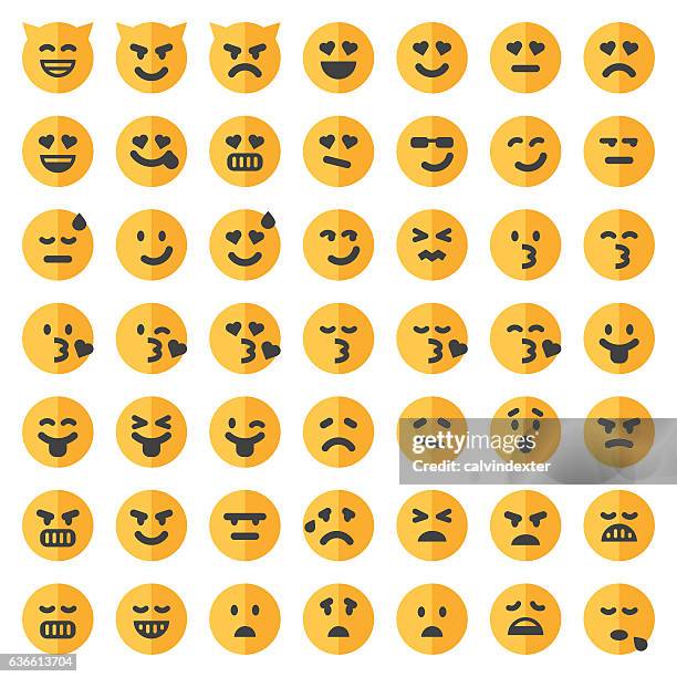 two tone emoji set 2 - pursed lips vector stock illustrations