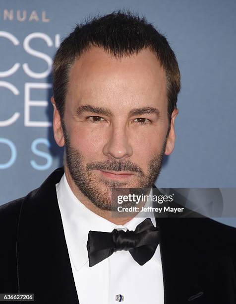 Fashion designer-producer-director Tom Ford arrives at The 22nd Annual Critics' Choice Awards at Barker Hangar on December 11, 2016 in Santa Monica,...