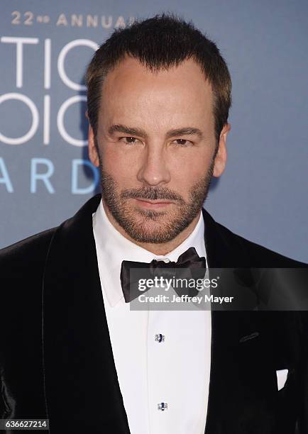 Fashion designer-producer-director Tom Ford arrives at The 22nd Annual Critics' Choice Awards at Barker Hangar on December 11, 2016 in Santa Monica,...