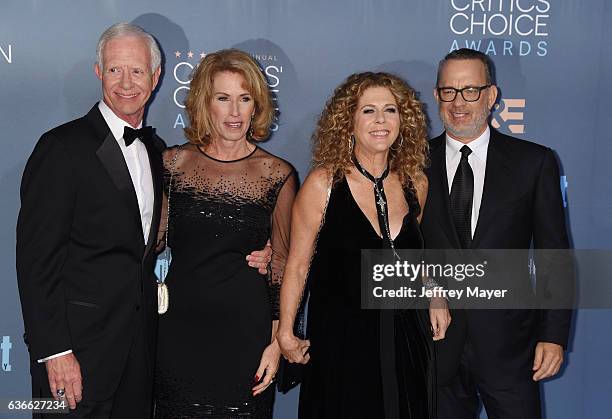 Retired airline pilot Chesley 'Sully' Sullenberger III, wife Lorrie Sullenberger, actress Rita Wilson and actor Tom Hanks arrive at The 22nd Annual...