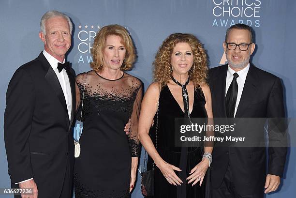 Retired airline pilot Chesley 'Sully' Sullenberger III, wife Lorrie Sullenberger, actress Rita Wilson and actor Tom Hanks arrive at The 22nd Annual...