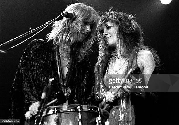 Fleetwood Mac, Rock and Roll Hall of Fame Christine McVie and Stevie Nicks perform at The Omni Coliseum in Atlanta Georgia June 1, 1977
