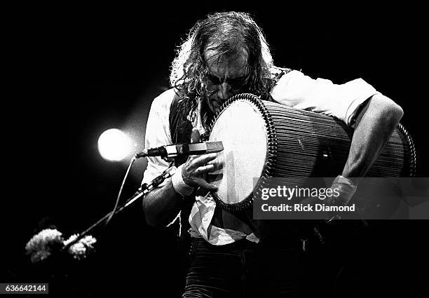 Fleetwood Mac, Rock and Roll Hall of Fame Mick Fleetwood performs at The Omni Coliseum in Atlanta Georgia June 1, 1977.