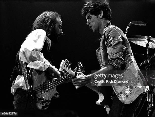 Fleetwood Mac, Rock and Roll Hall of Fame John McVie and Lindsey Buckingham perform at The Omni Coliseum in Atlanta Georgia June 1, 1977.