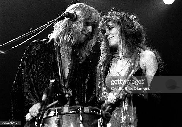 Fleetwood Mac, Rock and Roll Hall of Fame Singers/Songwriters Christine McVie and Stevie Nicks perform at The Omni Coliseum in Atlanta Georgia June...