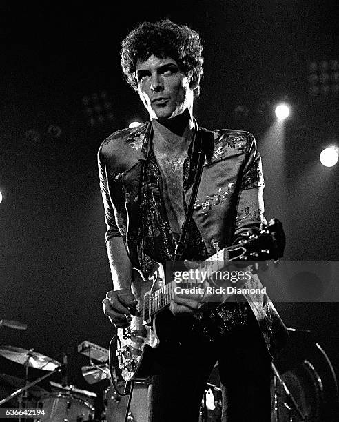 Fleetwood Mac, Rock and Roll Hall of Fame Singer/Songwriter Lindsey Buckingham performs at The Omni Coliseum in Atlanta Georgia June 1, 1977.