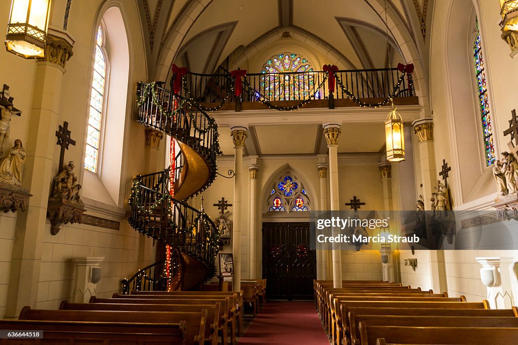 Spiral Staircase Of The Loretto Chapel Santa Fe High-Res Stock Photo ...