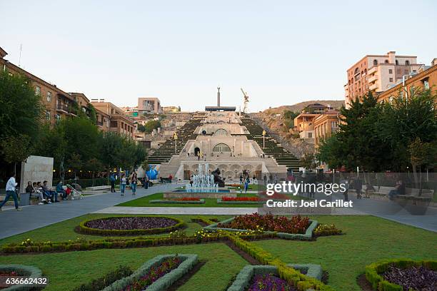 cascade stairs in yerevan, armenia - the capital of the armenian city stock pictures, royalty-free photos & images