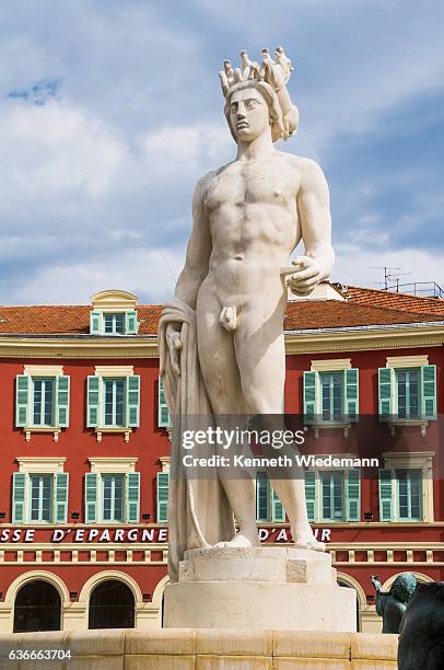 apollo statue-nice - apollo statue stock pictures, royalty-free photos & images