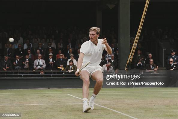 Swedish tennis player Ove Bengtson pictured playing during his second