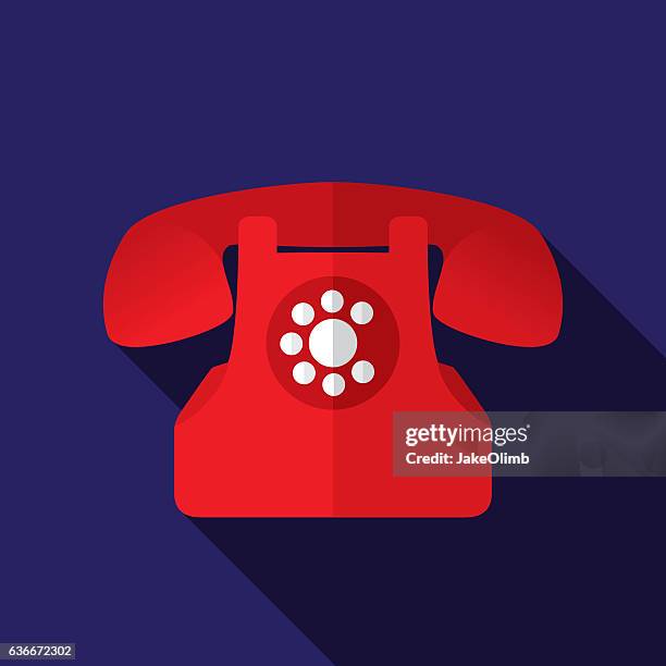 stockillustraties, clipart, cartoons en iconen met rotary phone icon flat - rotary phone