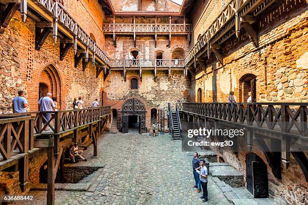 trakai island castle, lithuania - vilnius stock pictures, royalty-free photos & images