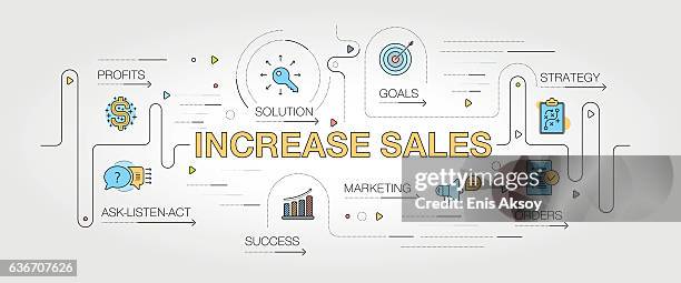 steigern sie das verkaufsbanner und die symbole - verkaufsberuf stock-grafiken, -clipart, -cartoons und -symbole