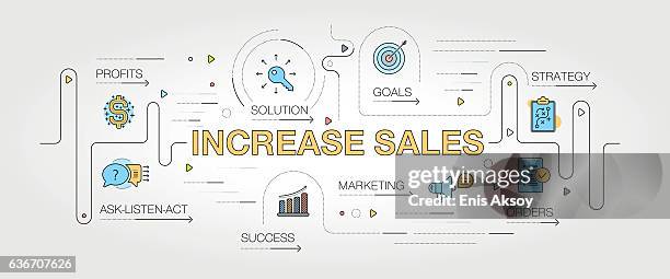 increase sales banner and icons - acting stock illustrations