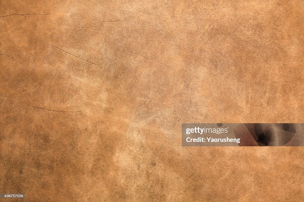 Brown leather texture closeup for background and design works