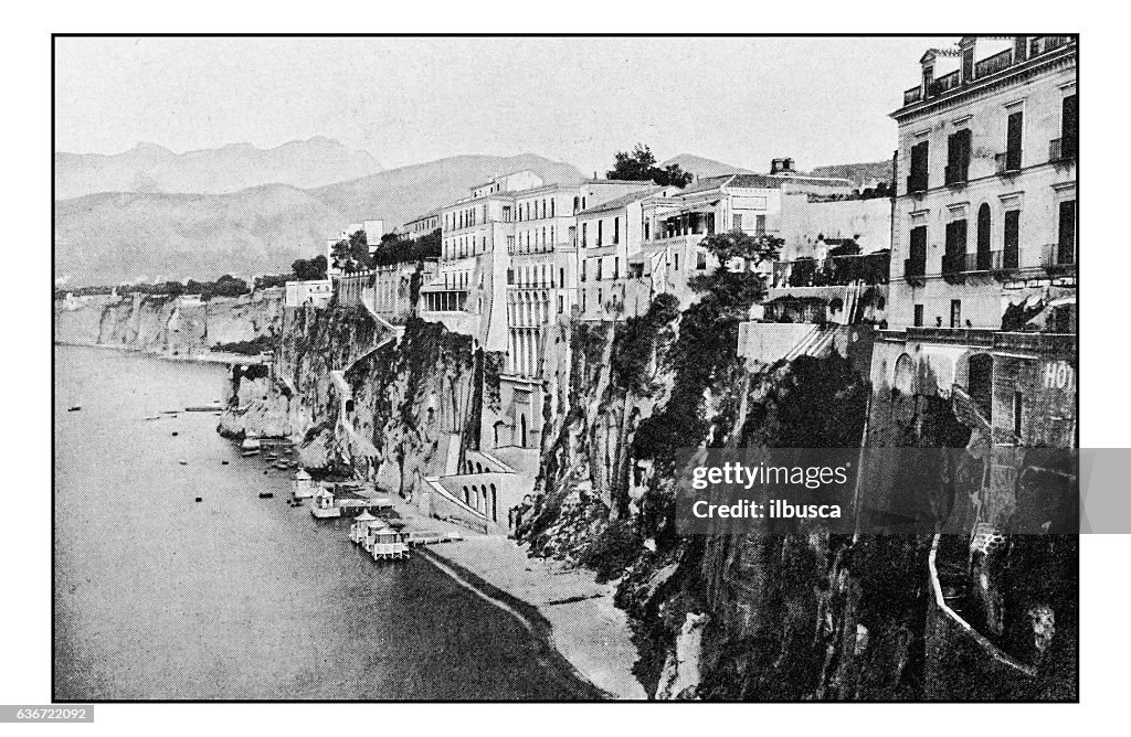Antique dotprinted photographs of Italy: Campania, Sorrento