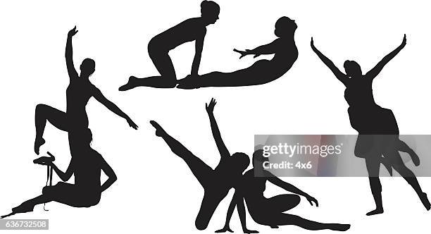 women ballet dancing - modern dance stock illustrations