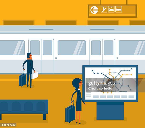 u-bahnzug - eisenbahnwaggon stock-grafiken, -clipart, -cartoons und -symbole