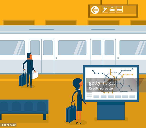 subway train - arrival stock illustrations