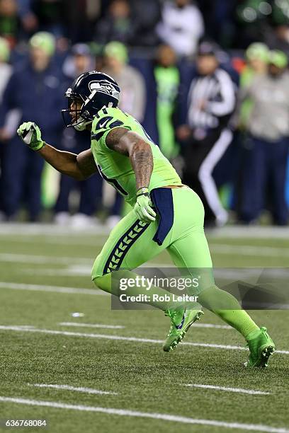 Dewey McDonald of the Seattle Seahawks in action during the game against the Los Angeles Rams at CenturyLink Field on December 15, 2016 in Seattle,...