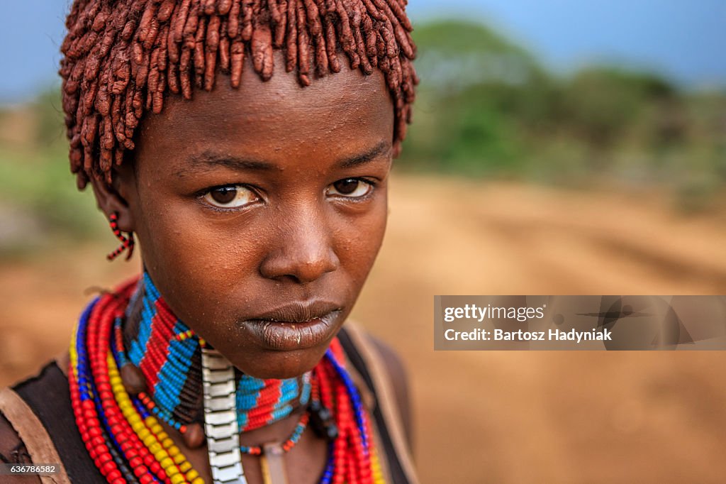 Young woman from Hamer tribe, Ethiopia, Africa