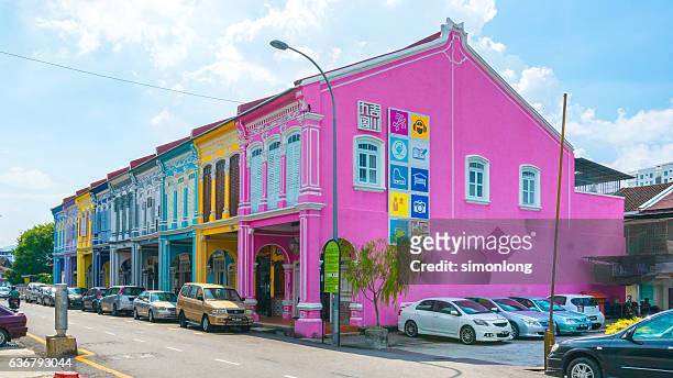 colours of georgetown, penang, malaysia - penang state stock pictures, royalty-free photos & images
