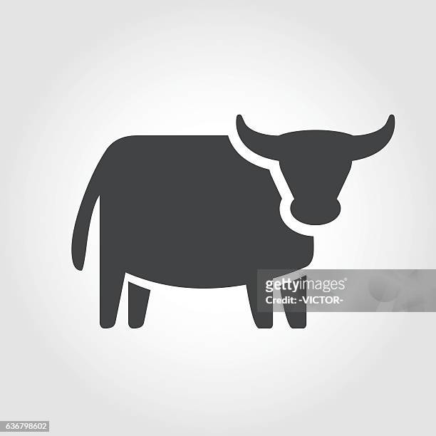 stockillustraties, clipart, cartoons en iconen met ox icon - iconic series - rundvlees