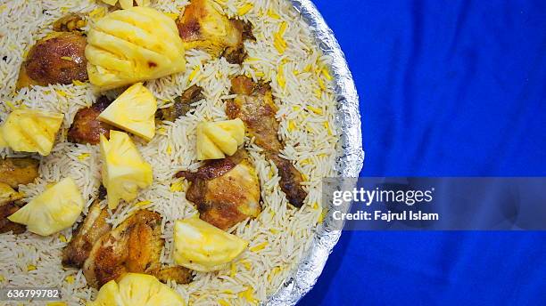 kabsa with grilled chicken - saudi lunch stock pictures, royalty-free photos & images
